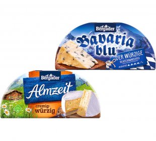 Bergader Almzeit Weichkäse oder Bavaria Blu