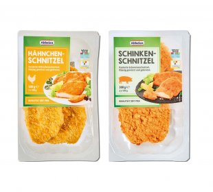 Schweine- oder Hähnchenschnitzel