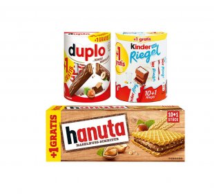 Duplo 10+1, Kinder Riegel 10+1 oder Hanuta 10+1