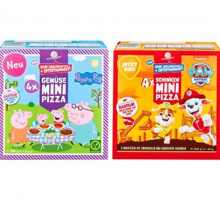 Mini Pizzen Paw Patrol Schinken oder Peppa Pig Gemüse